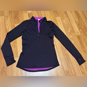 Under Armour Women's Black and Purple Long Sleeve Top